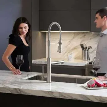 KRAUS Artec Pro (1 st Gen) Commercial Style Pre-Rinse Single Handle Kitchen Faucet (No Pull Down) with Pot Filler in Brushed Gold/Matte Black, KPF-1603BGMB