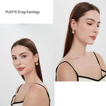 Gold Tear Drop Earrings for Stylish Women - Lightweight & Elegant