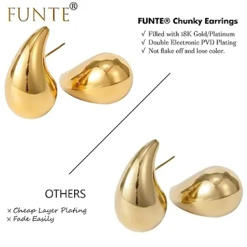 Gold Tear Drop Earrings for Stylish Women - Lightweight & Elegant