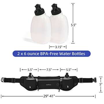 LotFancy Running Belt with Bottle Holder - Hydration Gear for Runners