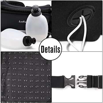 LotFancy Hydration Belt for Runners with Water Bottles