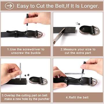 SUOSDEY Black Women Leather Belt with Fashion Golden Buckle, Designer Belts for Women