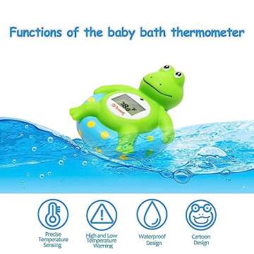 Doli Yearning Baby Bath Thermometer with Room Temperature | Fahrenheit and Celsius | Frog Lovely Sha...