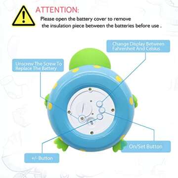Doli Yearning Baby Bath Thermometer | Safe & Cute Frog Design