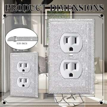 Gaocai Outlet Covers Silver Shiny Rhinestones Wall Plates Light Switch Cover Plate Decorative Wall P...