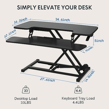 FLEXISPOT 35in Height Adjustable Desk Converter