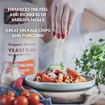 LOOV Organic Non-Fortified Nutritional Yeast Flakes - Vegan, Gluten Free, Non-GMO Unfortified Nooch - Good Source of Natural B-Vitamins - No Added Salt or Sugar - Resealable Bag, 8 Ounces (227 Grams)