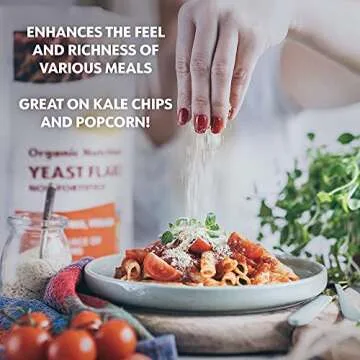 LOOV Organic Non-Fortified Nutritional Yeast Flakes - Vegan, Gluten Free, Non-GMO Unfortified Nooch - Good Source of Natural B-Vitamins - No Added Salt or Sugar - Resealable Bag, 8 Ounces (227 Grams)