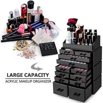 HBlife Acrylic Makeup Organizer with 12 Drawers