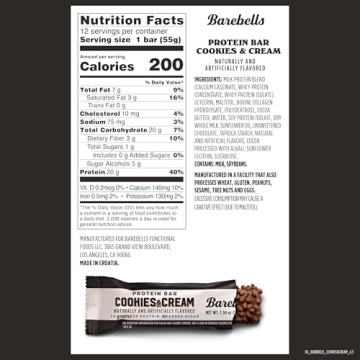 Barebells Cookies & Cream Protein Bars 20g Protein