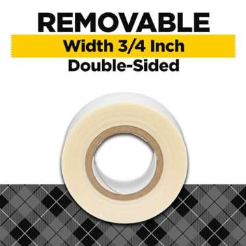 Scotch Removable Fabric Tape, 3/4 in x 180 in, 1-Roll, Removable and Double Sided