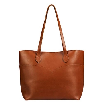 SUNLIGHT LEAVES Tote Bag Light Brown Camel Vegan Leather Large Stylish Shoulder Handbag