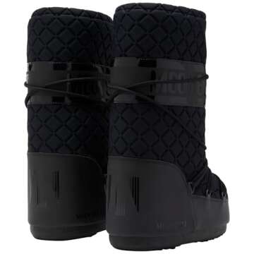 Moon Boot Icon Quilt Insulated Unisex Snow Boots, M3.5-6, W4.5-7, Black