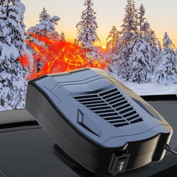 Car Heaters for Vehicle, Fast Heating Defrost Defogger Suits for Car, 12V 200W Portable Car Heater w...