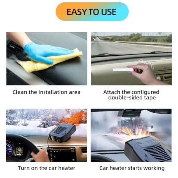 Car Heaters for Vehicle, Fast Heating Defrost Defogger Suits for Car, 12V 200W Portable Car Heater with 360° Rotatable Base, 2-in-1 Heating & Cooling Fan for Car, SUV, Jeeps, Trucks