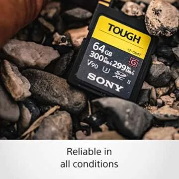 Sony TOUGH-G series SDXC UHS-II Card 64GB, V90, CL10, U3, Max R300MB/S, W299MB/S (SF-G64T/T1), Black