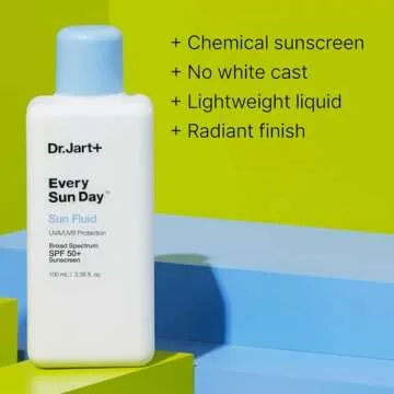 Dr.Jart+ Every Sun Day Sun Fluid Sunscreen SPF 50+ | Lightweight, Non-Greasy Formula, Korean Skincar...