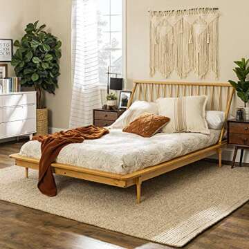 Mid Century Modern Spindle Bed Frame for Stylish Bedrooms