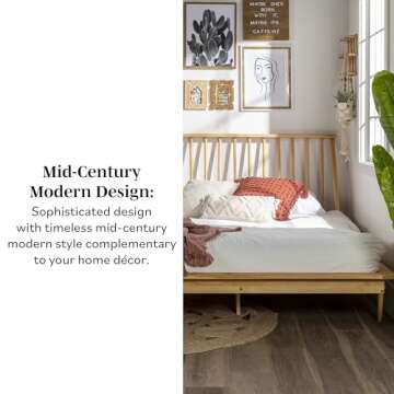 Mid Century Modern Spindle Bed Frame for Stylish Bedrooms
