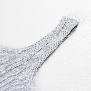 Artfish Women's Comfy Scoop Neck Ribbed Crop Tank Top