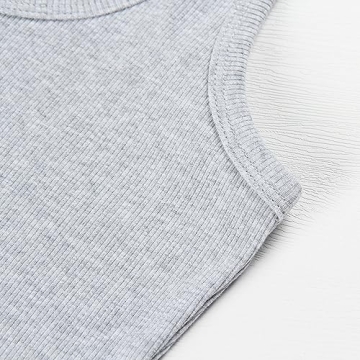 Artfish Women's Comfy Scoop Neck Ribbed Crop Tank Top