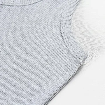 Artfish Women's Comfy Scoop Neck Ribbed Crop Tank Top