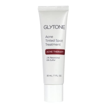 Glytone Acne Spot Treatment Face Cream with 8% Sulfur & 2% Resorcinol, Tinted Acne Treatment for Tee...