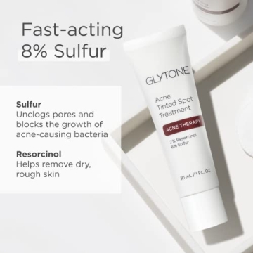 Glytone Acne Spot Treatment Cream with 8% Sulfur and Tinted Concealer