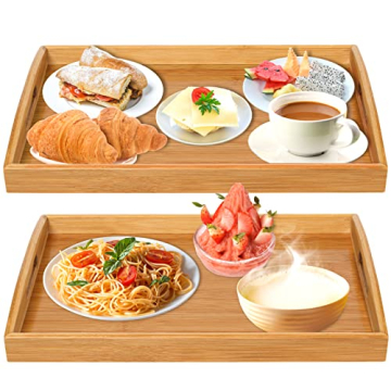 Bamboo Serving Trays Set - Eco-Friendly and Stylish Dining Solution