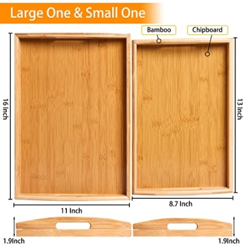 Bamboo Serving Trays Set - Eco-Friendly and Stylish Dining Solution