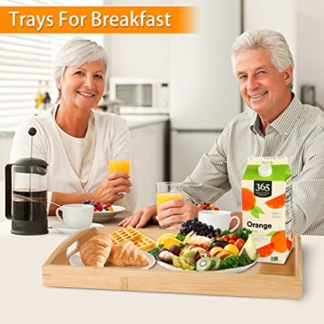 Bamboo Serving Trays Set - Eco-Friendly and Stylish Dining Solution