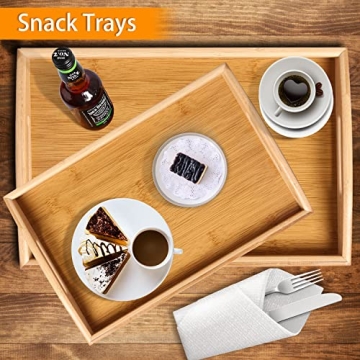 Bamboo Serving Trays Set - Eco-Friendly and Stylish Dining Solution