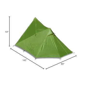 Mountainsmith Lightweight Shelter, 2-Person 3 Season Rain Fly Tent Tarp, 12x7FT Shelter Canopy for Outdoor Backpacking, Hiking, Pinon Green