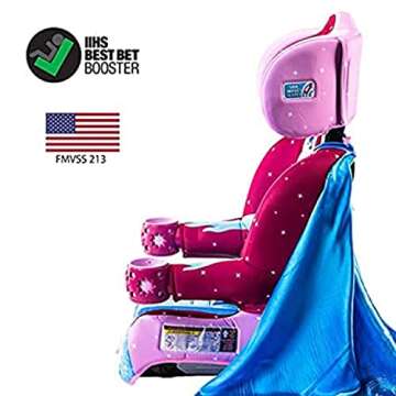 KidsEmbrace Disney Pink Cinderella 2-in-1 Forward-Facing Booster Car Seat LATCH | 5-Point Harness Booster 22-65lbs converts to Belt-Positioning Booster 40-100lbs | Adjustable