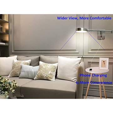 HomeFocus LED Swing Wall Lamp with USB Charging