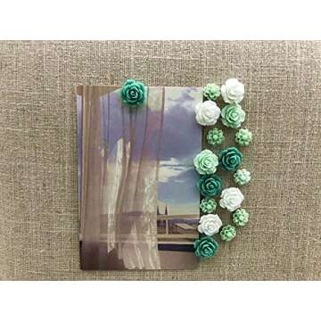 24Pcs Decorative Pushpins,Cork Board Tacks,Bulletin Board Tacks,Thumb Tack Decorative for CorkBoard, Office Organization or Home, Green