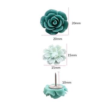 24Pcs Decorative Pushpins,Cork Board Tacks,Bulletin Board Tacks,Thumb Tack Decorative for CorkBoard, Office Organization or Home, Green