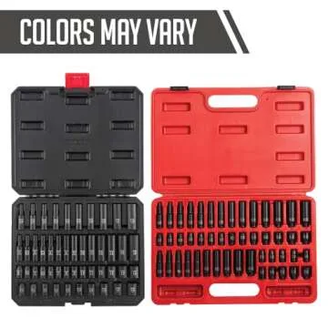 SUNEX TOOLS 1848, 1/4 Inch Drive Master Impact Socket Set, 48-Piece, SAE/Metric, 3/16 Inch - 9/16 Inch, 4mm - 15mm, Standard/Deep, Cr-Mo Alloy Steel, Radius Corner Design, Heavy Duty Storage Case
