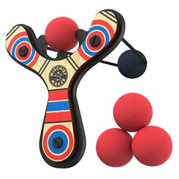 Mighty Fun! Mischief Maker Wooden Slingshot for Kids