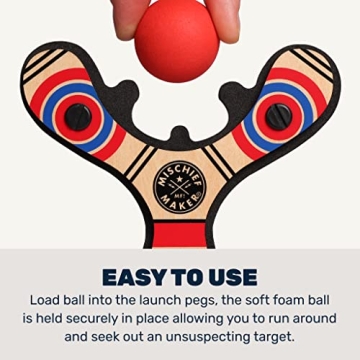 Mighty Fun! Mischief Maker Wooden Slingshot for Kids