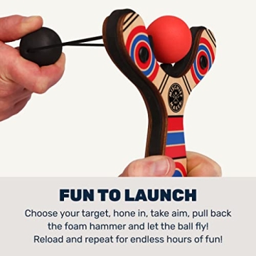 Mighty Fun! Mischief Maker Wooden Slingshot for Kids
