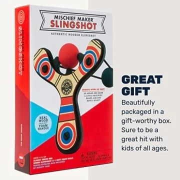 Mighty Fun! Mischief Maker Wooden Slingshot for Kids