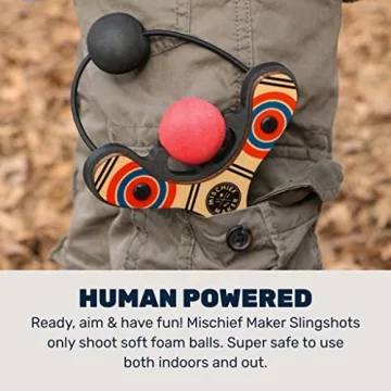 Mighty Fun! Mischief Maker Wooden Slingshot for Kids