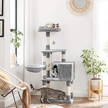 Luxury Cat Tree with Scratching Post and Basket Lounger
