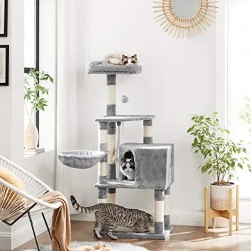 Luxury Cat Tree with Scratching Post and Basket Lounger