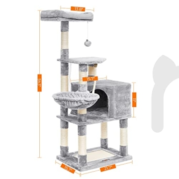 Luxury Cat Tree with Scratching Post and Basket Lounger