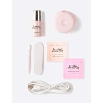 Le Mini Macaron DIY Gel Manicure Kit | Gel Nail Polish Kit w/LED Nail Dryer Lamp, Lilac Blossom (Lilac Blossom)