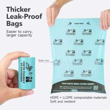 Potaroma Dog Poop Bags, 8 Rolls Guaranteed Leak-Proof Doggie Poop Bags, Extra Thick Waste Bags, Lave...