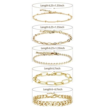 Elegant 14K Gold Plated Bracelet Set for Women