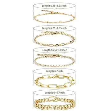 Elegant 14K Gold Plated Bracelet Set for Women